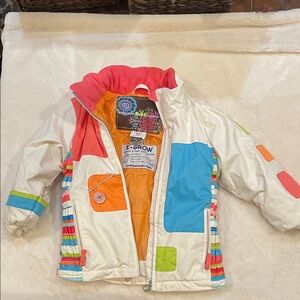 Obermeyer Kids Jacket - Cream, Blue, Orange, Green